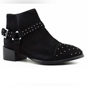 Seychelles Black Suede Studded Harness Bootie